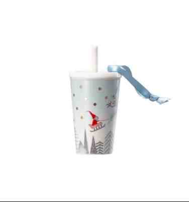 2018 Starbucks Christmas Holiday Blue Santa Cold Cup Ceramic Ornament -No card - Sold on eBay Nov, 22nd 2018 for $19.99