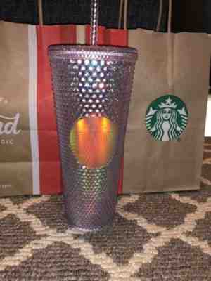 Starbucks 2018 Holiday Iridescent Rainbow Glitter Tumbler Traveler Cold Cup - Sold on eBay Nov, 22nd 2018 for $29.99