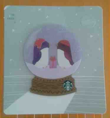 Starbucks Gift Card SNOW GLOBE 2018 Diecut Holiday W/Star Asterisk Printer Mark - Sold on eBay Nov, 22nd 2018 for $5.70
