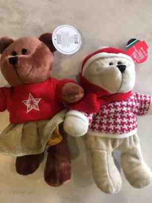 2 Starbucks Bearista Bears Plush 2018 Christmas Limited Edition 10' Tall New - Sold on eBay Nov, 12th 2018 for $59.95