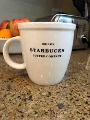 Starbucks Coffee Mug Cup Large ESTD 1971 Barista 2006 16 oz White Chunky - Sold on eBay Nov, 24th 2018 for $9.99