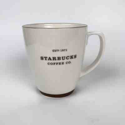 Starbucks 2006 Abbey Brown Letters Trim Off White Mug Est 1971 Coffee Cup 18 Oz - Sold on eBay Nov, 23rd 2018 for $15.00