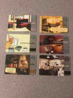 Starbucks Cards Lot Brown and Tan Set 2001 2002 2004 2006 2007 Some Pins Intact - Sold on eBay Nov, 23rd 2018 for $25.00