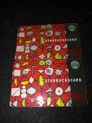 2 x Starbucks CARD lot.ORNAMENTS Christmas 2002  - Sold on eBay Nov, 10th 2018 for $10.00