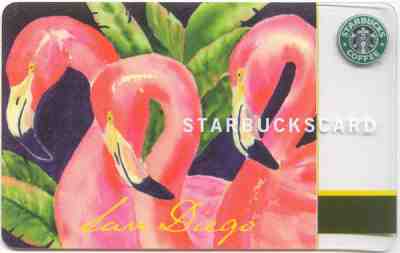 HTF 2003 USA Starbucks Flamingo Card Charity for San Diego Zoo 