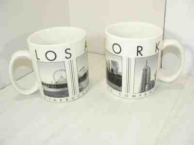 Starbucks Barista City Scenes Los Angeles & New York Coffee Tea Mugs 2003 2005 - Sold on eBay Nov, 23rd 2018 for $28.95