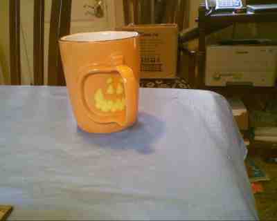 Starbucks Barista 2003 3D Orange Pumpkin Handle Halloween 16 oz Coffee Mug Cup - Sold on eBay Oct, 3rd 2018 for $7.99