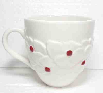 Starbucks Christmas Mug White Red Berries Holly Poinsettia 16 Oz Coffee Cup 2004 - Sold on eBay Nov, 24th 2018 for $10.75