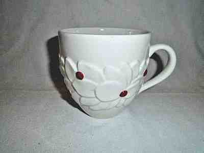 2004 Starbucks Wreath Poinsettia Berry Embossed Christmas Coffee Mug Tea Cup  - Sold on eBay Nov, 23rd 2018 for $8.99