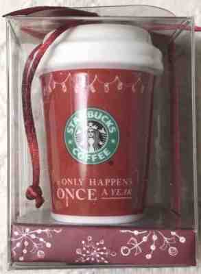 Starbucks Christmas Ornament Mini Hot Cup 2005 It Only Happens Once A Year New - Sold on eBay Nov, 9th 2018 for $21.99