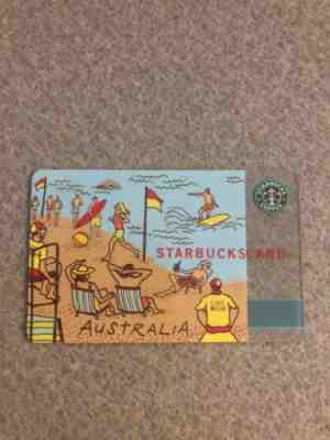 Starbucks Australia 2005 Beach Card. RECALLED! Hard to find! Never Swiped - Sold on eBay Nov, 9th 2018 for $63.09