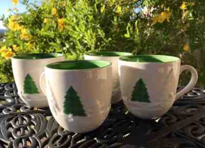 Set Of 4 Starbucks Coffee 2006 Embossed Winter Snow 16oz Holiday Christmas Mugs - Sold on eBay Nov, 24th 2018 for $15.00