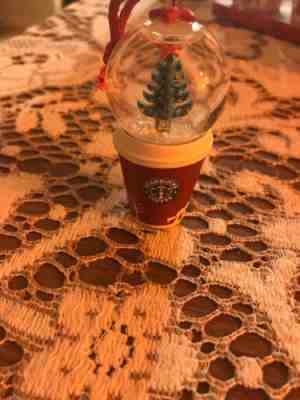 Starbucks Snow Globe Christmas Tree Ornament To Go Cup 2006 - Sold on eBay Nov, 23rd 2018 for $15.28