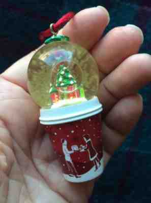 Rare 2007 STARBUCKS Small Snow Globe Snowglobe Christmas Tree Red Cup Ornament - Sold on eBay Nov, 24th 2018 for $24.95