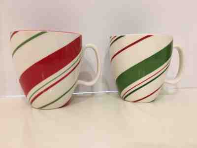 EUC Set of 2 Starbucks Holiday 2007 Cups Mugs - Candy Cane Stripe - 12 oz - Sold on eBay Nov, 23rd 2018 for $7.99