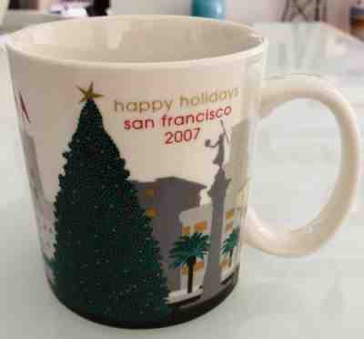 STARBUCKS HAPPY HOLIDAYS  SAN FRANCISCO HOLIDAY TREE MUG 16oz 2007  - Sold on eBay Nov, 23rd 2018 for $10.00