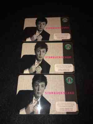 3 x Starbucks PAUL MCCARTNEY CARD 2007 LOT Old Logo! - Sold on eBay Nov, 13th 2018 for $12.99
