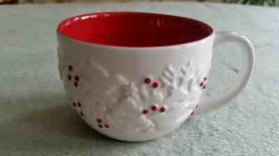 Starbucks 2008 Embossed Dove, Deer & Holly Holiday Mug ~ 12 oz - Sold on eBay Nov, 24th 2018 for $11.99