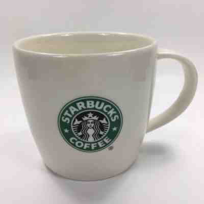 2008 Starbucks Coffee Mug Cup 12oz Simple White Green Mermaid Logo Bone China - Sold on eBay Nov, 8th 2018 for $10.50