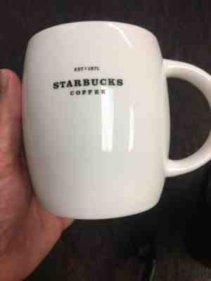 Starbucks 2008 14oz White Mug. Est 1971 Starbucks Coffee Co. Logo - Sold on eBay Nov, 8th 2018 for $6.99