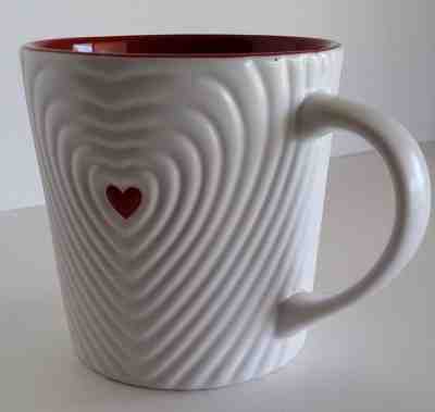 2008 Starbucks Red Heart Love Coffee Mug 3D Embossed Valentines 16 oz - Sold on eBay Nov, 6th 2018 for $10.95