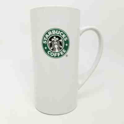 STARBUCKS COFFEE 14 oz Mermaid  Green White Logo Mug Tall & Skinny -2008 - Sold on eBay Nov, 5th 2018 for $8.25