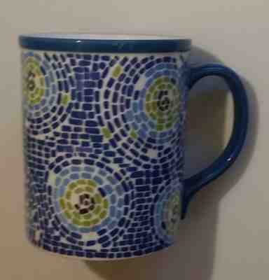 Starbucks 2008 Blue & Green Mosaic  16 oz/473 ml Coffee Mug/Cup - Sold on eBay Nov, 4th 2018 for $14.50