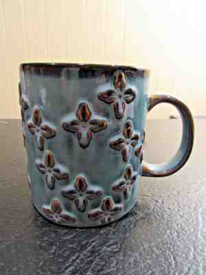 2008 Starbucks Embossed Floral Coffee Cup Mug