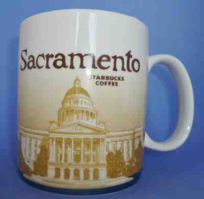 Starbucks Sacramento Mug Collector Series Capitol Blue 2009 Coffee Cup 16 oz - Sold on eBay Nov, 24th 2018 for $99.99