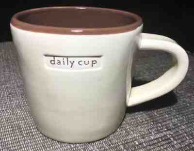 Starbucks DAILY CUP Coffee MUG 12oz Tan Brown Embossed Inscription 2009 New NWT - Sold on eBay Nov, 5th 2018 for $3.50