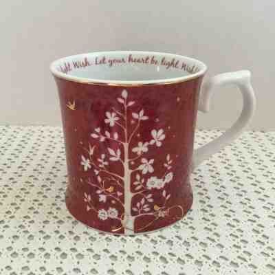 2009 STARBUCKS Mug ROSANA Holiday Christmas Xmas Red White w/Gold Trim 12 oz - Sold on eBay Nov, 5th 2018 for $7.99