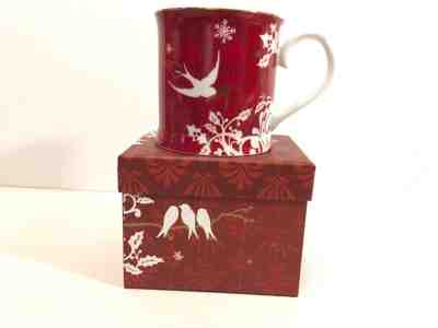 Starbucks Christmas Holiday Coffee Mug 2010 Red White Gold Doves from Rosanna - Sold on eBay Nov, 24th 2018 for $15.00