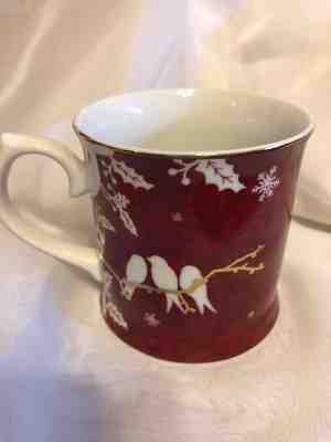  Starbucks 2010 Red Rosanna Coffee Mug Christmas White Birds on Red Brocade  - Sold on eBay Nov, 24th 2018 for $15.00