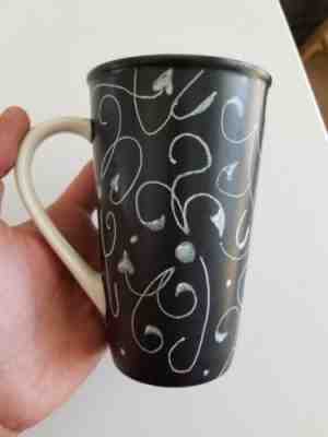 Starbucks 2010- Dark with spiral hearts coffee mug - 14 oz - Sold on eBay Nov, 23rd 2018 for $5.99
