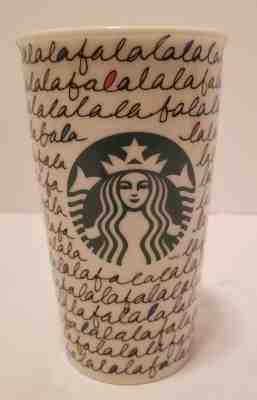 Holiday 2011 Starbucks Coffee Falala Fa La La Siren Ceramic Travel Tumbler Cup - Sold on eBay Nov, 22nd 2018 for $6.30