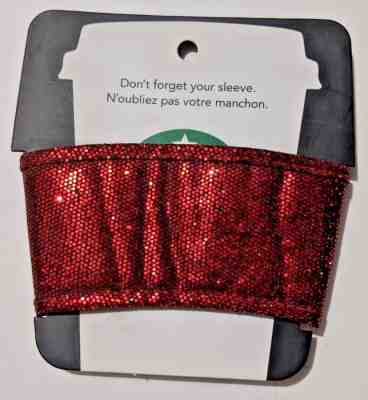 STARBUCKS Reusable Cup Sleeve Red Sparkle 2011 - New - Sold on eBay Nov, 10th 2018 for $20.00