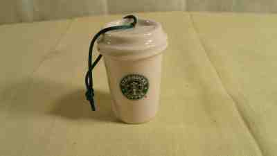 Starbucks Ceramic Christmas Tree Ornament 2011 White to Go Cup - Sold on eBay Nov, 8th 2018 for $6.00