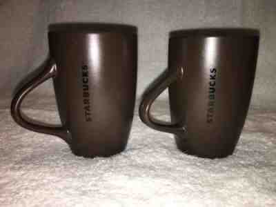 Pair (2) 2011 Starbucks Brown Chocolate 10.5 oz. Mugs 4.25"H x 3" Mouth Mint - Sold on eBay Nov, 7th 2018 for $8.00