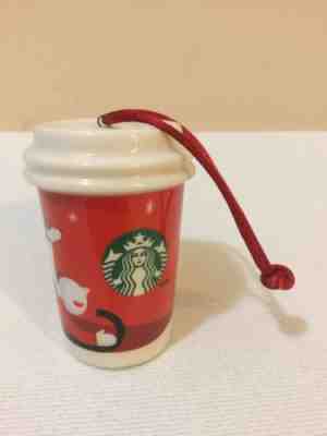 Starbucks Red Coffee Cup 2011 Christmas Tree Ornament Decoration Ceramic Holiday - Sold on eBay Nov, 5th 2018 for $8.89