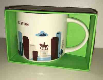 New 2012 Starbucks BOSTON Massachusetts Ceramic 14 Oz Mug "You Are Here" Series - Sold on eBay Nov, 24th 2018 for $29.00