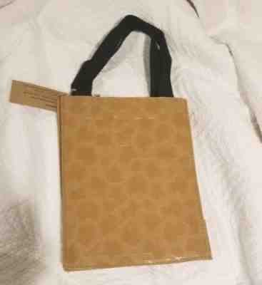 STARBUCKS Coffee 2012 Tote Bag Recycled Leather Fabric Handles Lunch Bag NWT - Sold on eBay Nov, 22nd 2018 for $5.33