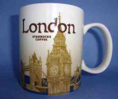 Starbucks London England City Mug Big Ben Skyline Blue 2013 Coffee Cup 16 oz - Sold on eBay Nov, 24th 2018 for $24.99