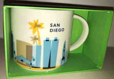 New 2014 Starbucks San Diego Ceramic 14 Oz Mug "You Are Here" Series - Sold on eBay Nov, 24th 2018 for $22.13