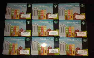 9 x Starbucks Philadelphia card LOT 2014!NEW!Sale! - Sold on eBay Nov, 16th 2018 for $9.99