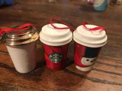 2012,2013,2014 Starbucks Christmas Tree Ornaments 3 different - Sold on eBay Nov, 16th 2018 for $20.00
