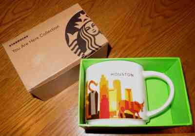 New STARBUCKS You are Here HOUSTON TEXAS 14oz Coffee Cup MUG 2015 in BOX - Sold on eBay Nov, 23rd 2018 for $19.99