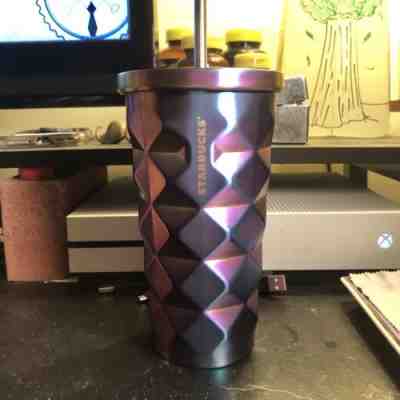 Starbucks Iridescent Studded Blue Purple Stainless Steel Cold Cup 16oz 2015 - Sold on eBay Nov, 23rd 2018 for $40.00