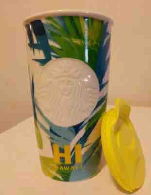 Starbucks 2016 Hawaii Ceramic Tumbler Traveler Mug Yellow Blue 12 Oz, Never Used - Sold on eBay Nov, 24th 2018 for $20.00