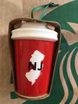 Starbucks 2016 Red Cup NEW JERSEY Local Ceramic Holiday Christmas ORNAMENT NWT - Sold on eBay Nov, 24th 2018 for $10.95
