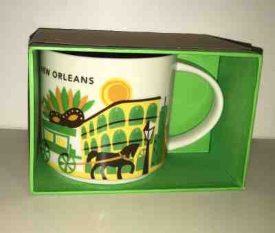 New 2016 Starbucks New Orleans Ceramic 14Oz Mug "You Are Here" Series Mardi Gras - Sold on eBay Nov, 24th 2018 for $30.78